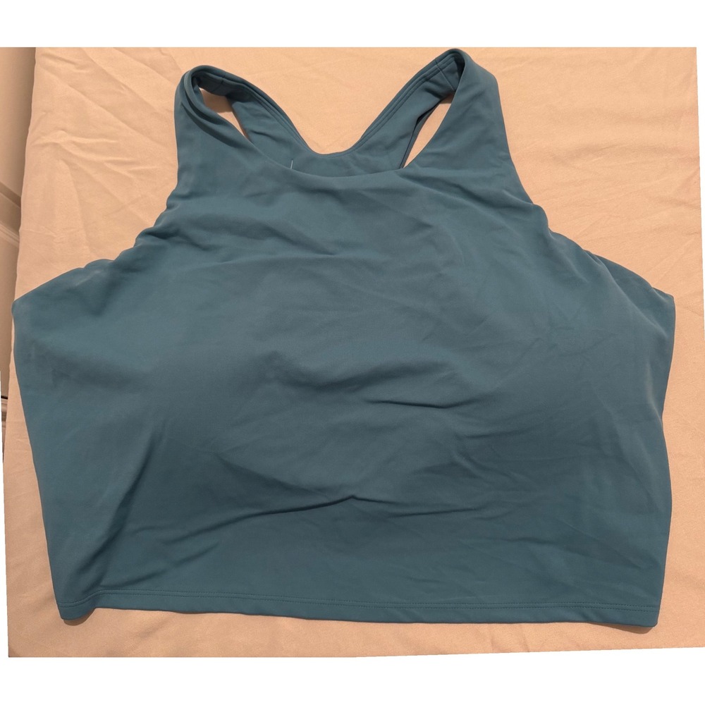 Athleta Conscious Crop D-DD+ Powervita Racerback Tank Bra Teal Blue‎ 2X NEW